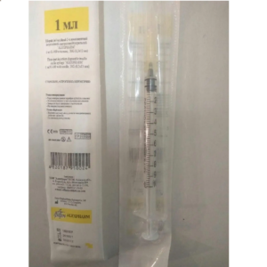 Шприц инсулиновый со съемной иглой 1 мл 3-х компонентный 0,4*13 мм 27G Аlexpharm Шприц инсулиновый со съемной иглой 1 мл 3-х компонентный 0,4*13 мм 27G Аlexpharm