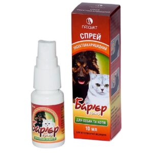Спрей Барьер супер от блох и клещей для кошек и собак 10 мл Продукт срок 04.2026