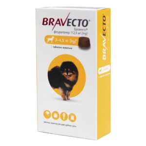 Таблетка Бравекто от блох и клещей для собак 2-4,5 кг №1 Bravecto срок 04.2026