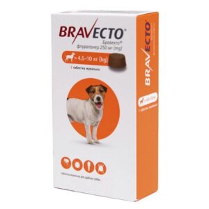 Таблетка Бравекто от блох и клещей для собак 4,5-10 кг №1 Bravecto срок 04.2026