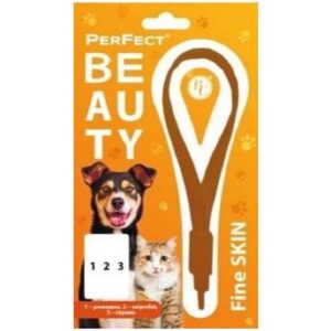 Ошейник декоративный для котов и маленьких собак Beauty Fine SKIN с ароматизацией 35+-5 см коричневый PerFect срок 06.2026