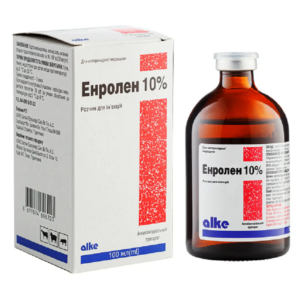 Раствор для инъекций Энролен 10% антибиотик широкого бактерицидного действия 100 мл  ALKE срок 08.2026
