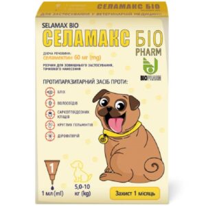 Капли для собак 5-10 кг Селамакс Био 1 мл №1 Биофарм срок 08.2026