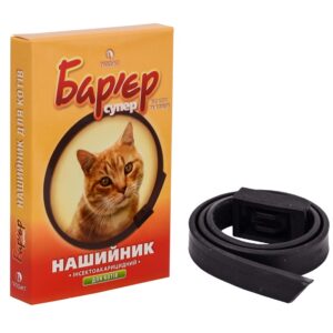 Ошейник для кошек Барьер Супер от блох и клещей черный 32,5 см Продукт срок 04.2026