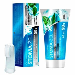 Паста для кошек и собак Стома-Гель для зубов и десен 50 г туба + щетка на палец Eurowet