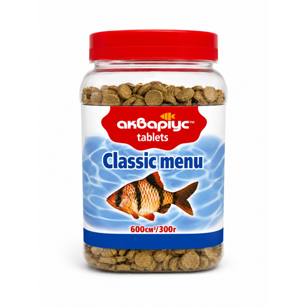 Корм для аквариумных рыб Classic Menu в таблетках 300 г Аквариус Корм для аквариумных рыб Classic Menu в таблетках 300 г Аквариус
