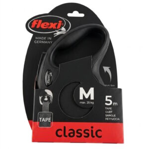 Поводок-рулетка FLEXI  NEW CLASSIC  5 м.лента до 20кг М черный / 11711